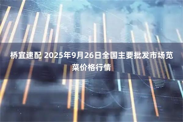 桥宜速配 2025年9月26日全国主要批发市场苋菜价格行情