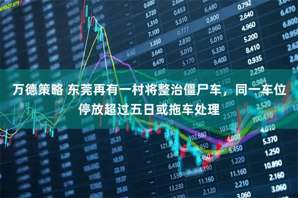 万德策略 东莞再有一村将整治僵尸车，同一车位停放超过五日或拖车处理